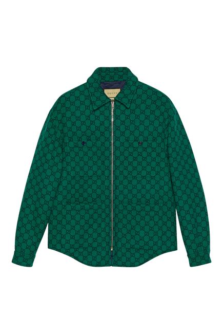 Gucci GG wool flannel padded overshirt .